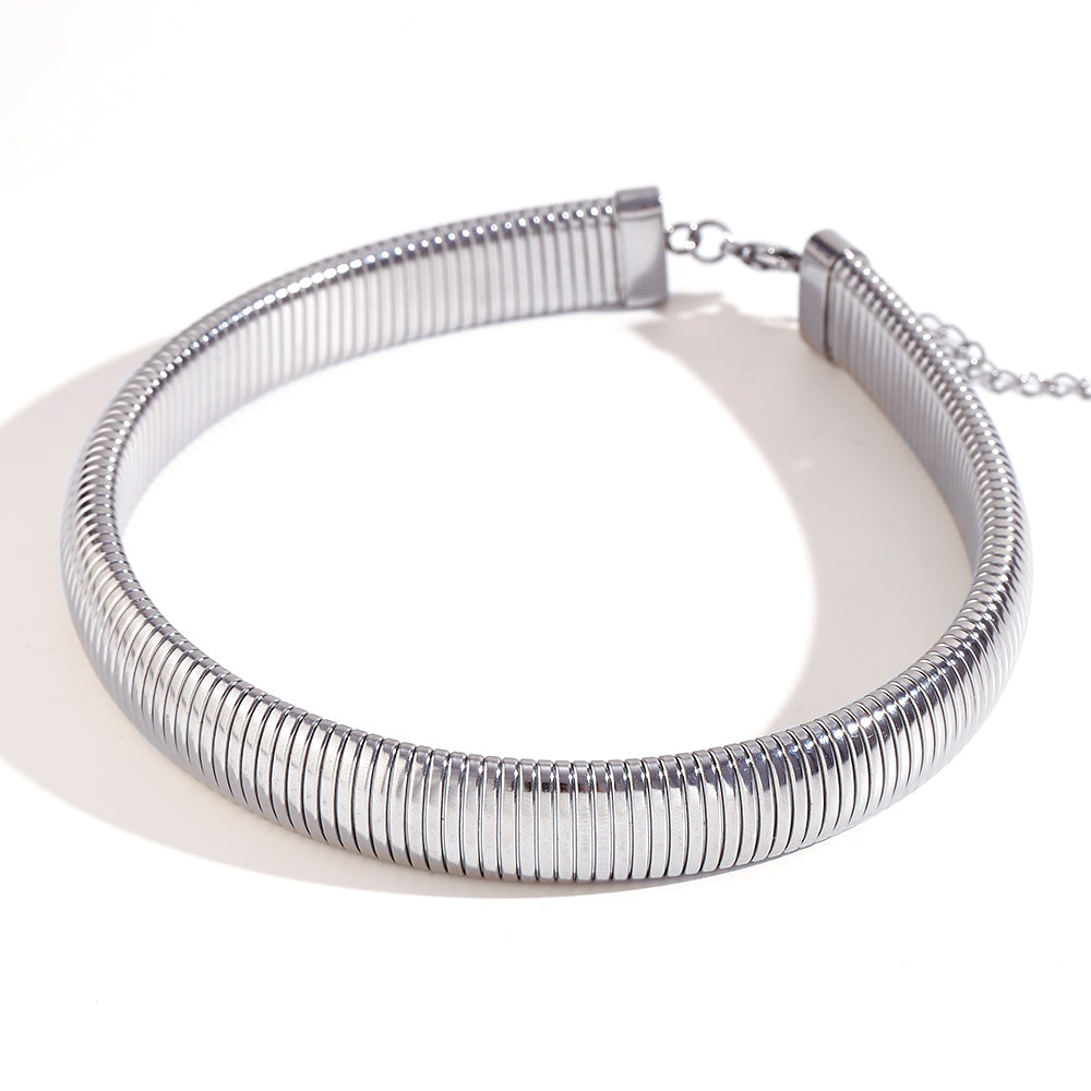 GARGANTILLA NYMPHEA ACERO PLATA