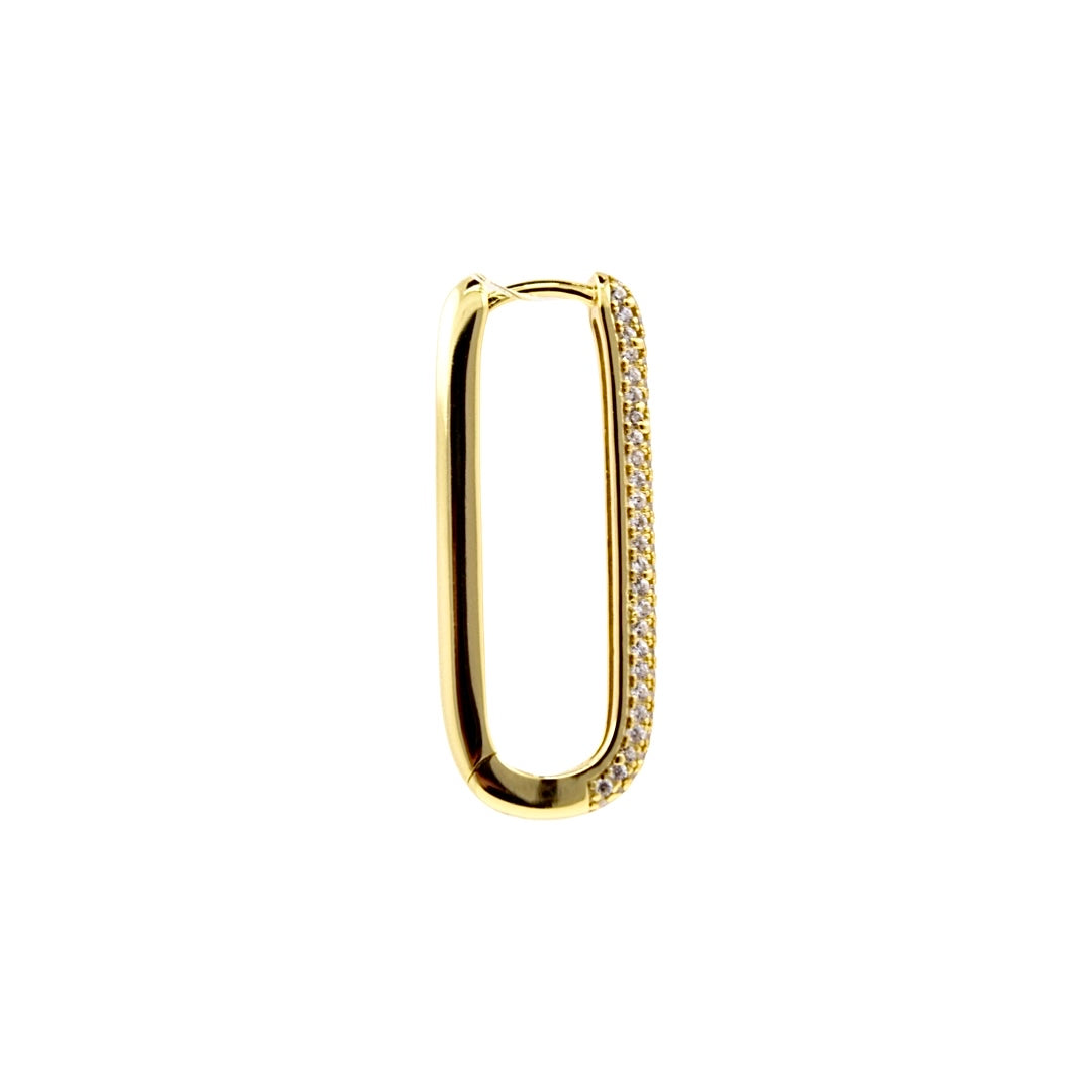 PENDIENTE HOOP RECTANGULAR 30MM ORO