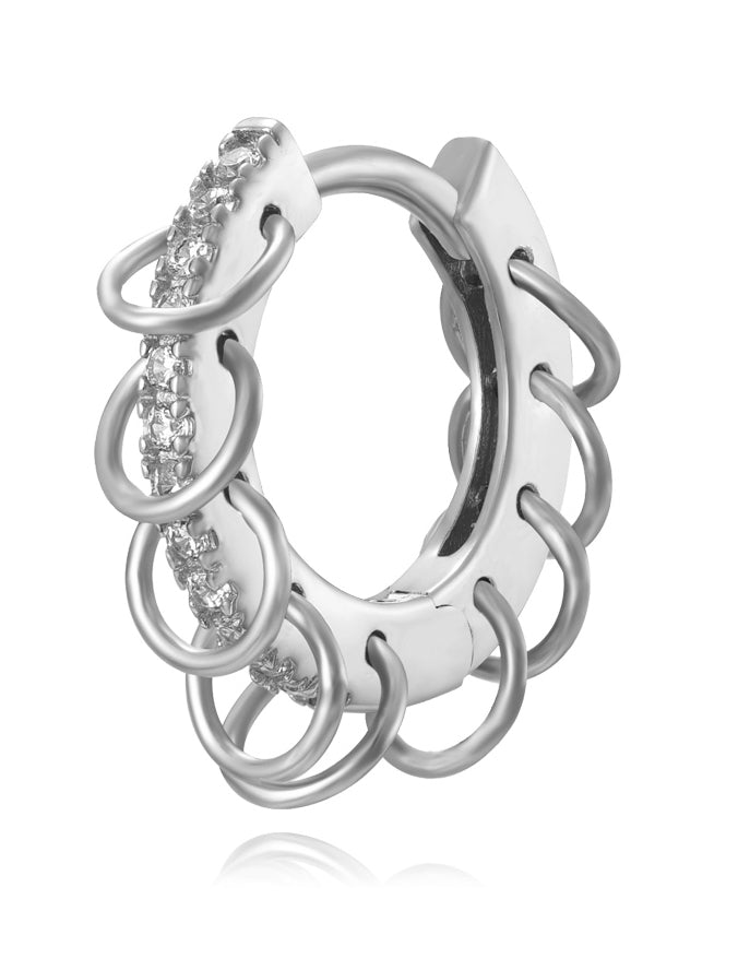 PENDIENTE MULTI AROS PLATA