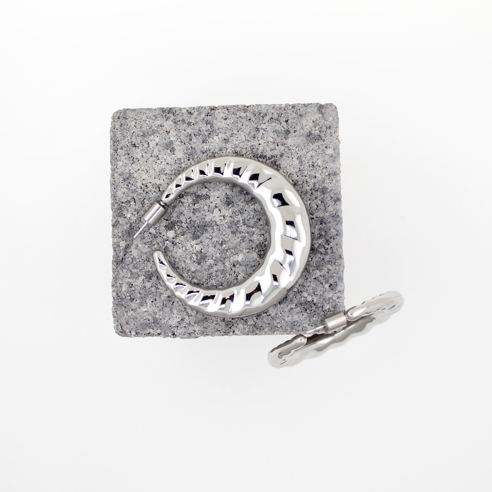 PENDIENTES GEMMA ACERO PLATA
