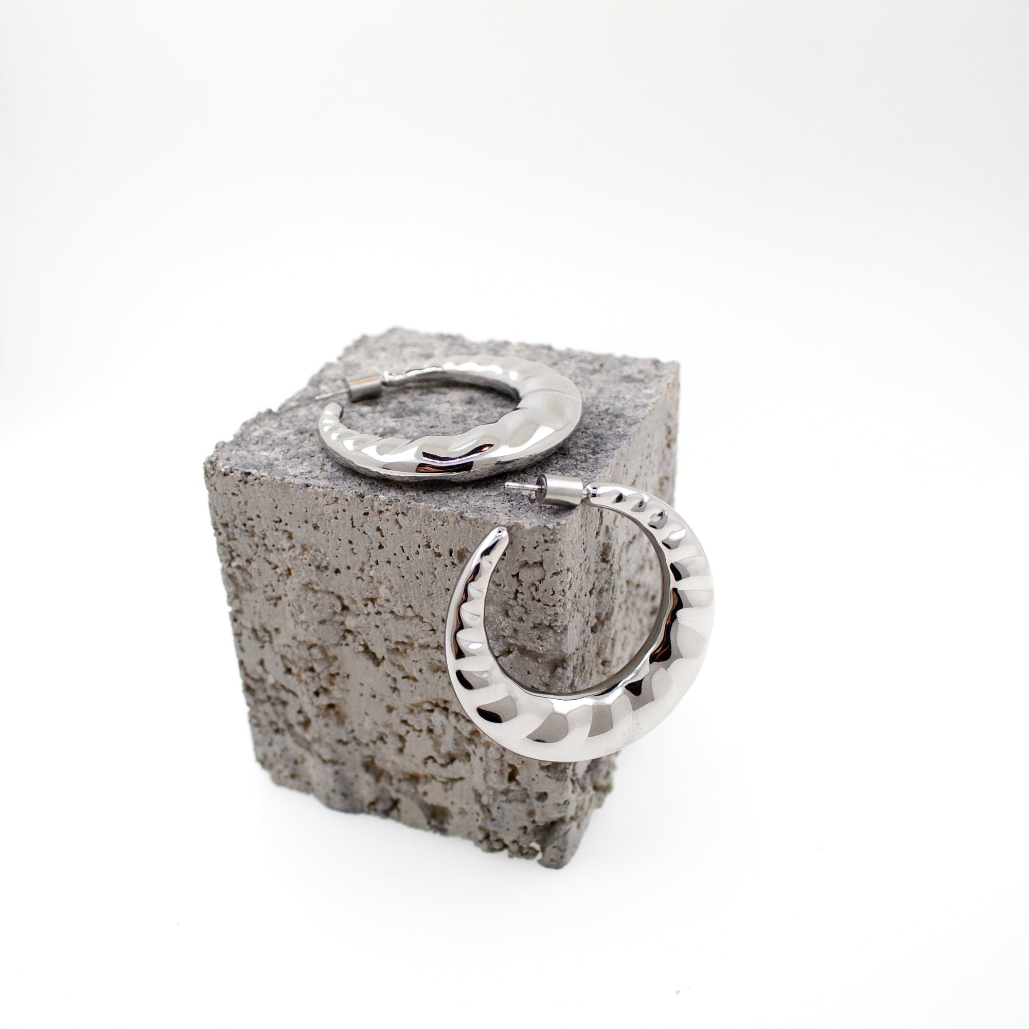 PENDIENTES GEMMA ACERO PLATA