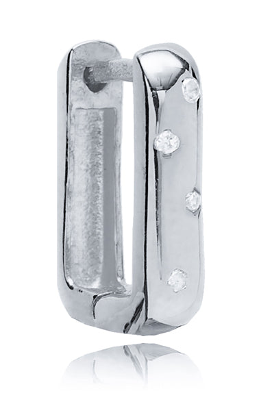 PENDIENTE SPARKLE SQUARE PLATA