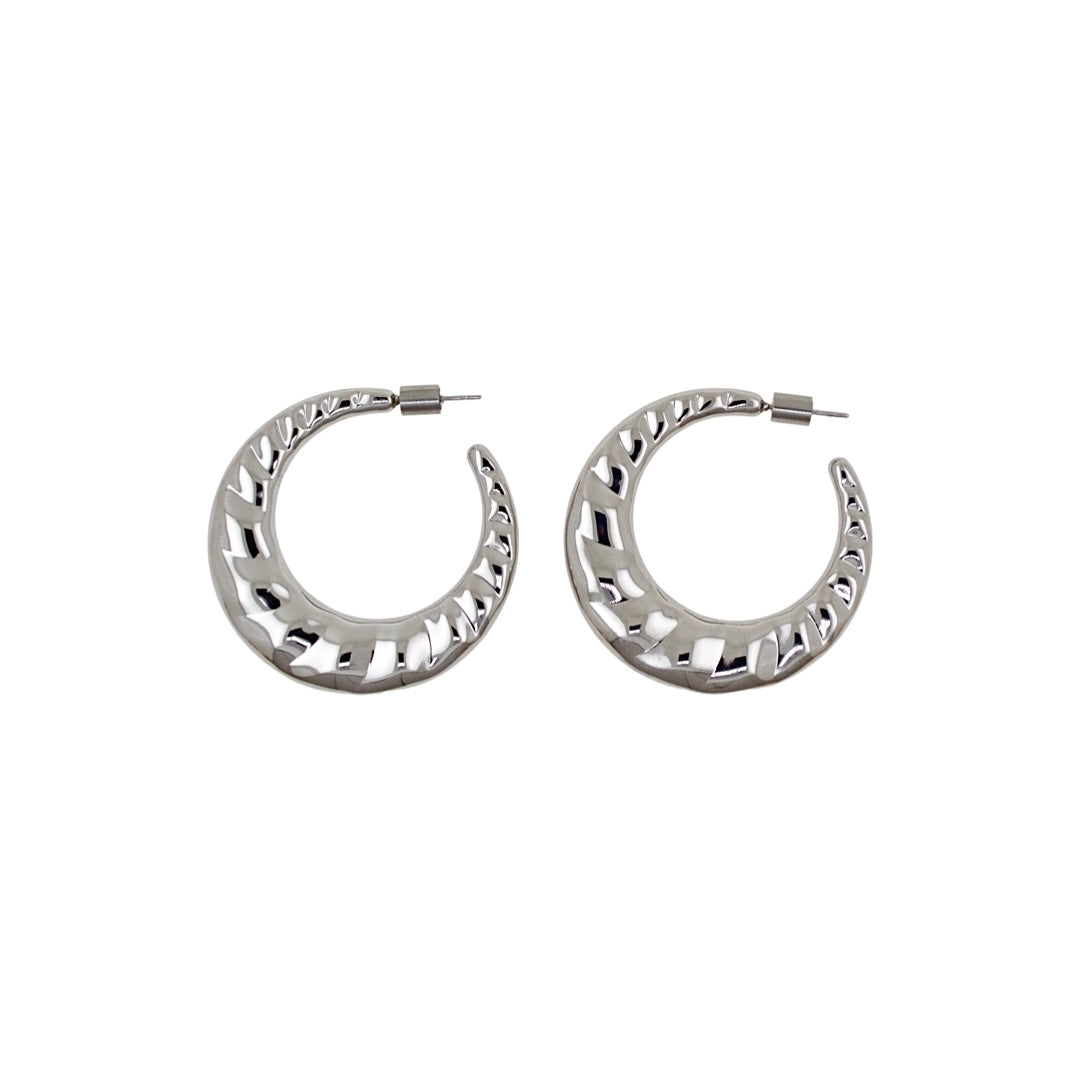 PENDIENTES GEMMA ACERO PLATA