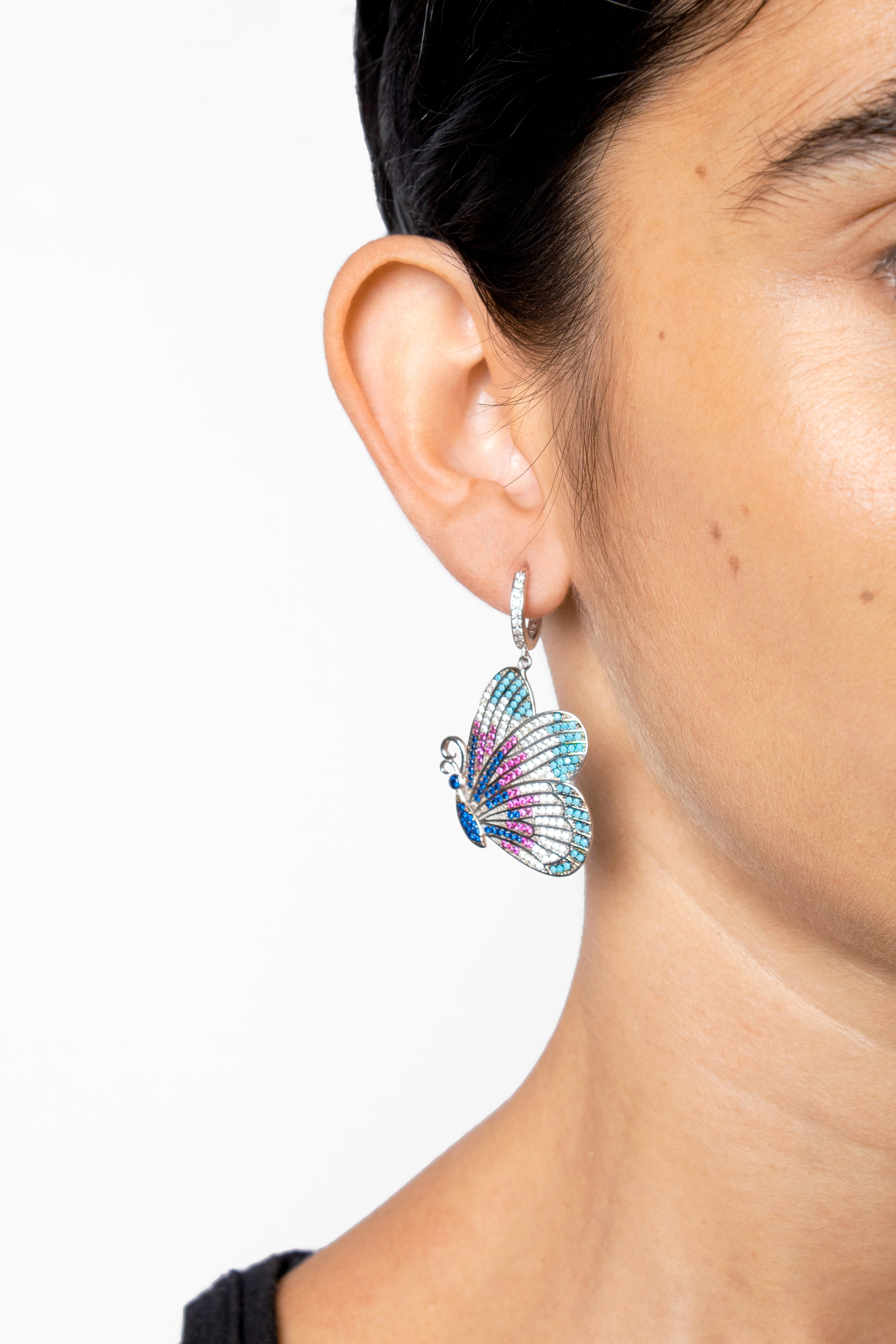 PENDIENTE BUTTERFLY WINGS PLATA