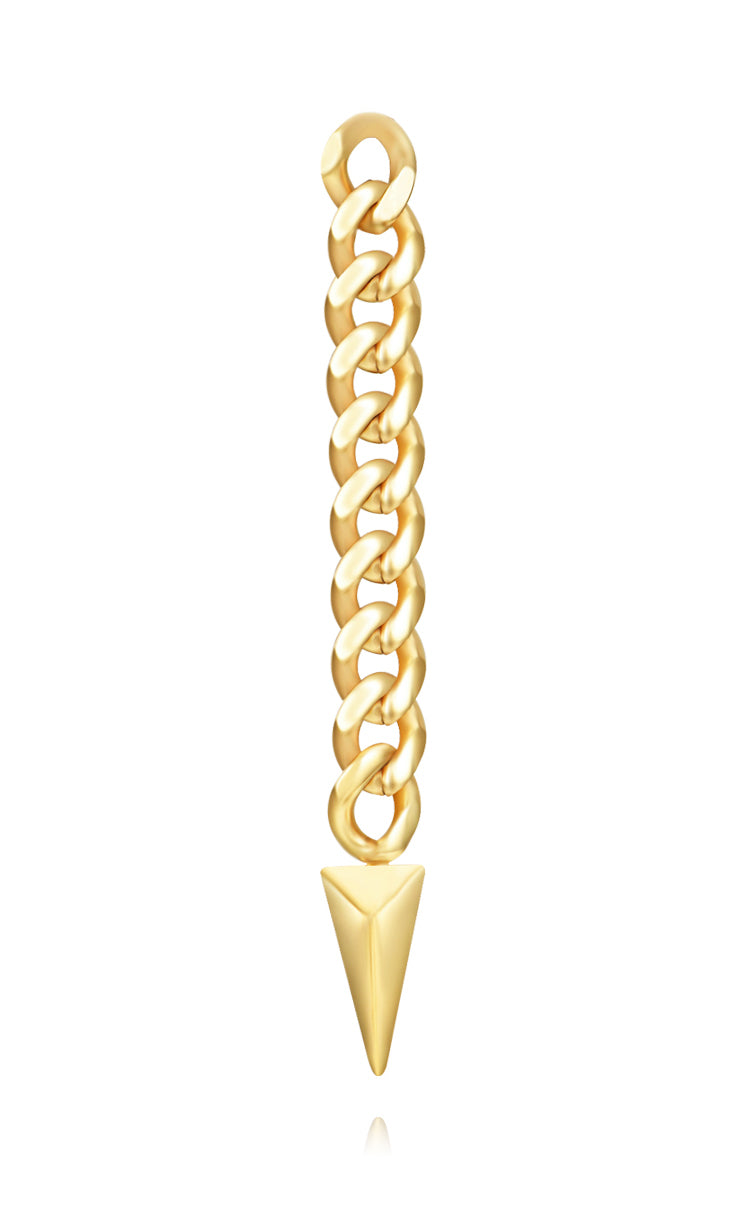 PENDIENTE SPIKE CHAIN ORO ACERO