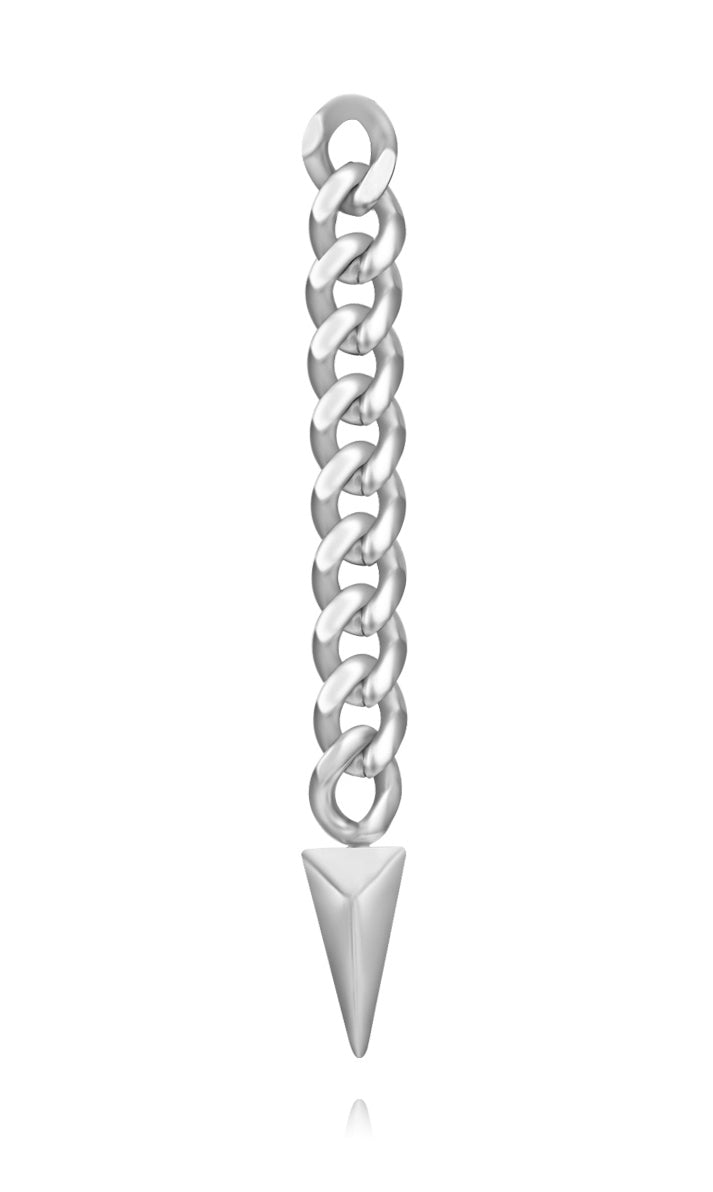 PENDIENTE SPIKE CHAIN PLATA ACERO