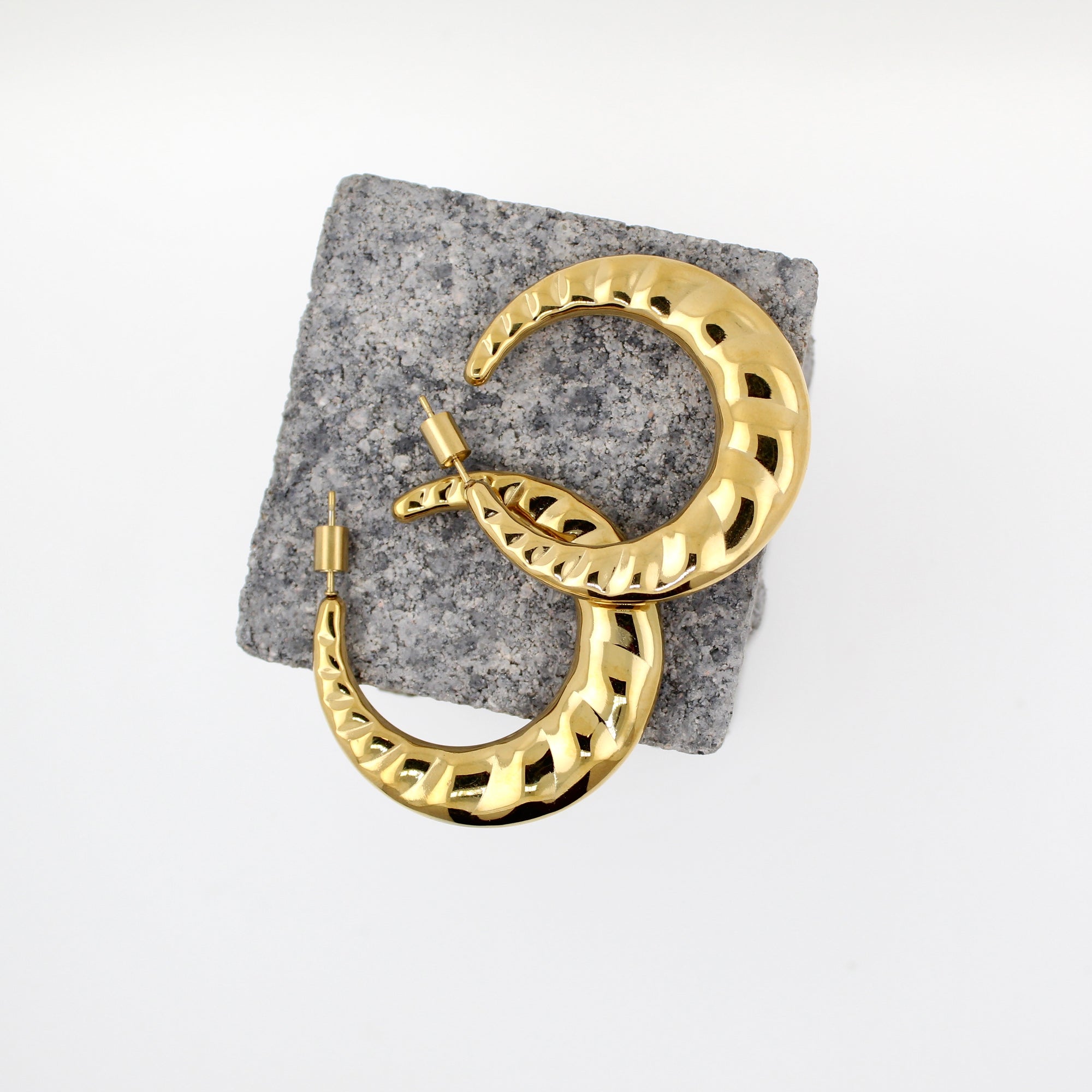 PENDIENTES GEMMA ACERO ORO