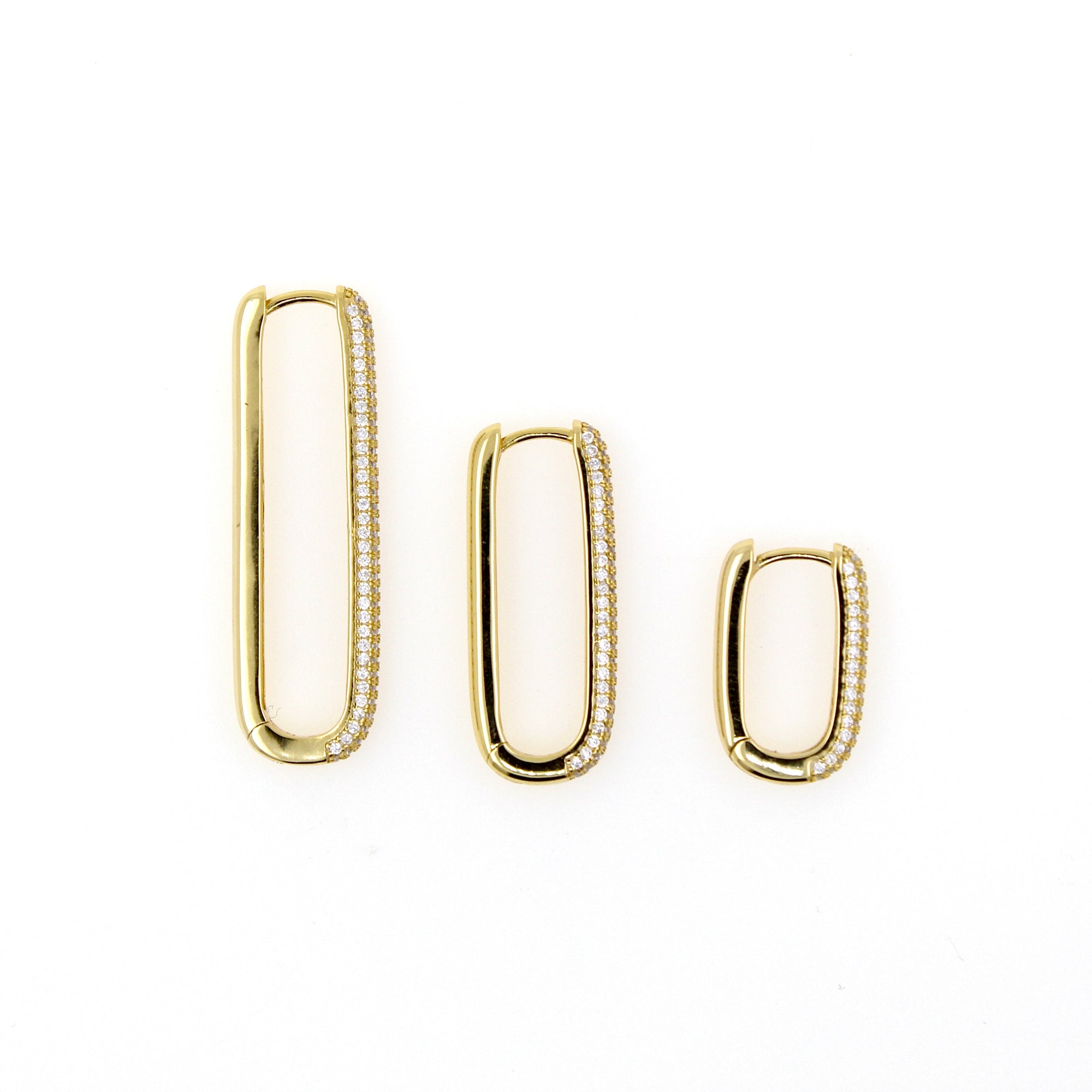 PENDIENTE HOOP RECTANGULAR 40MM ORO