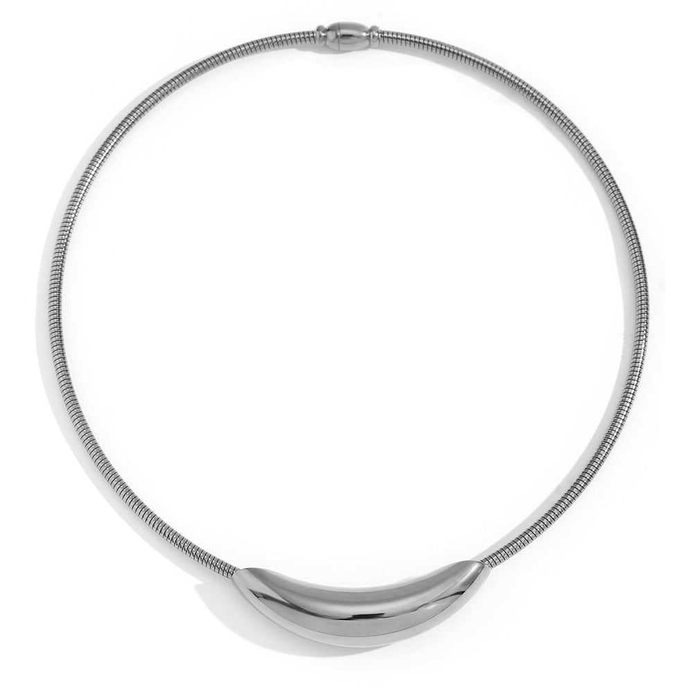 CHOKER RAINDROP ACERO PLATA
