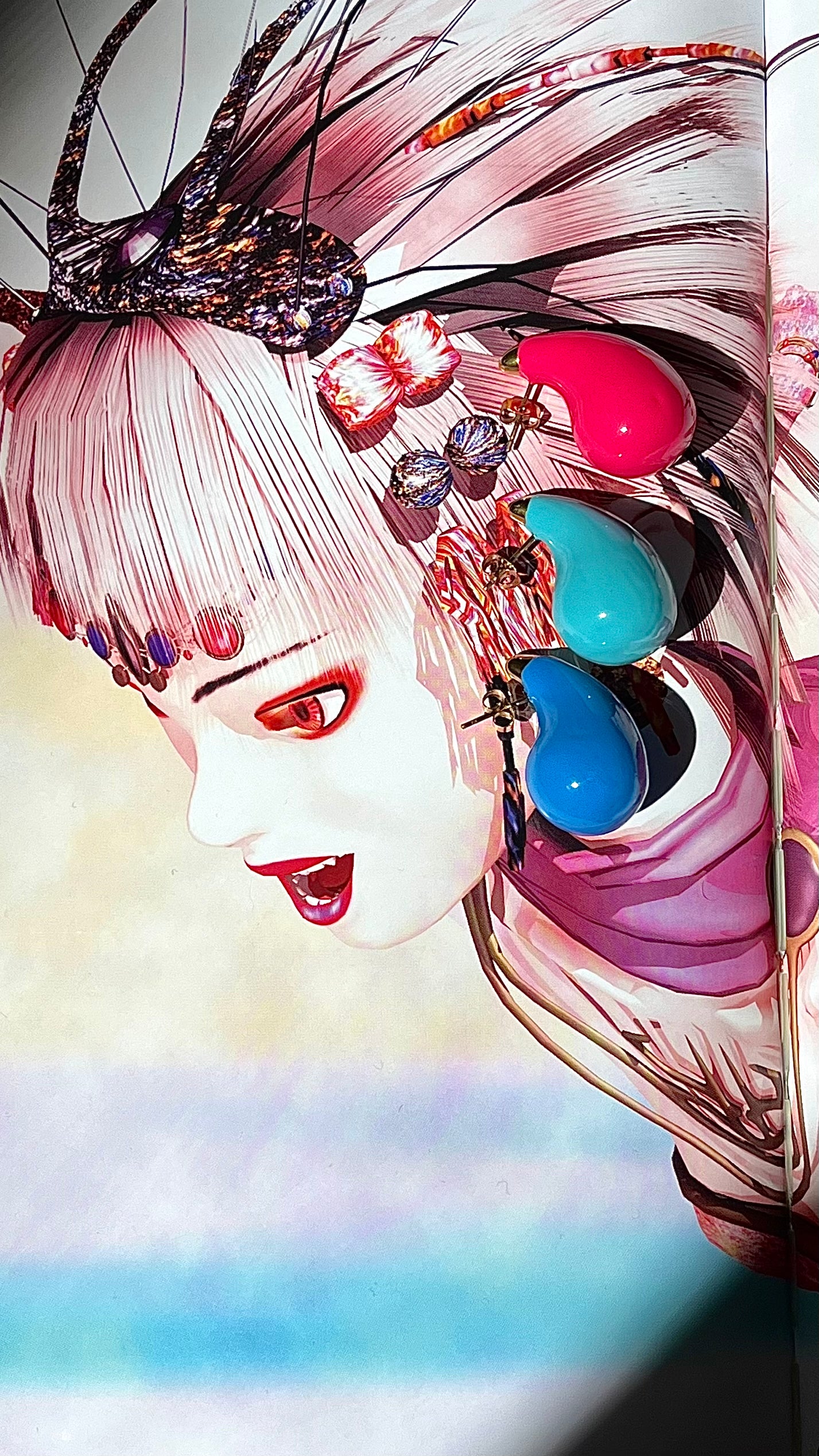 STEEL BLUE PEAR EARRING