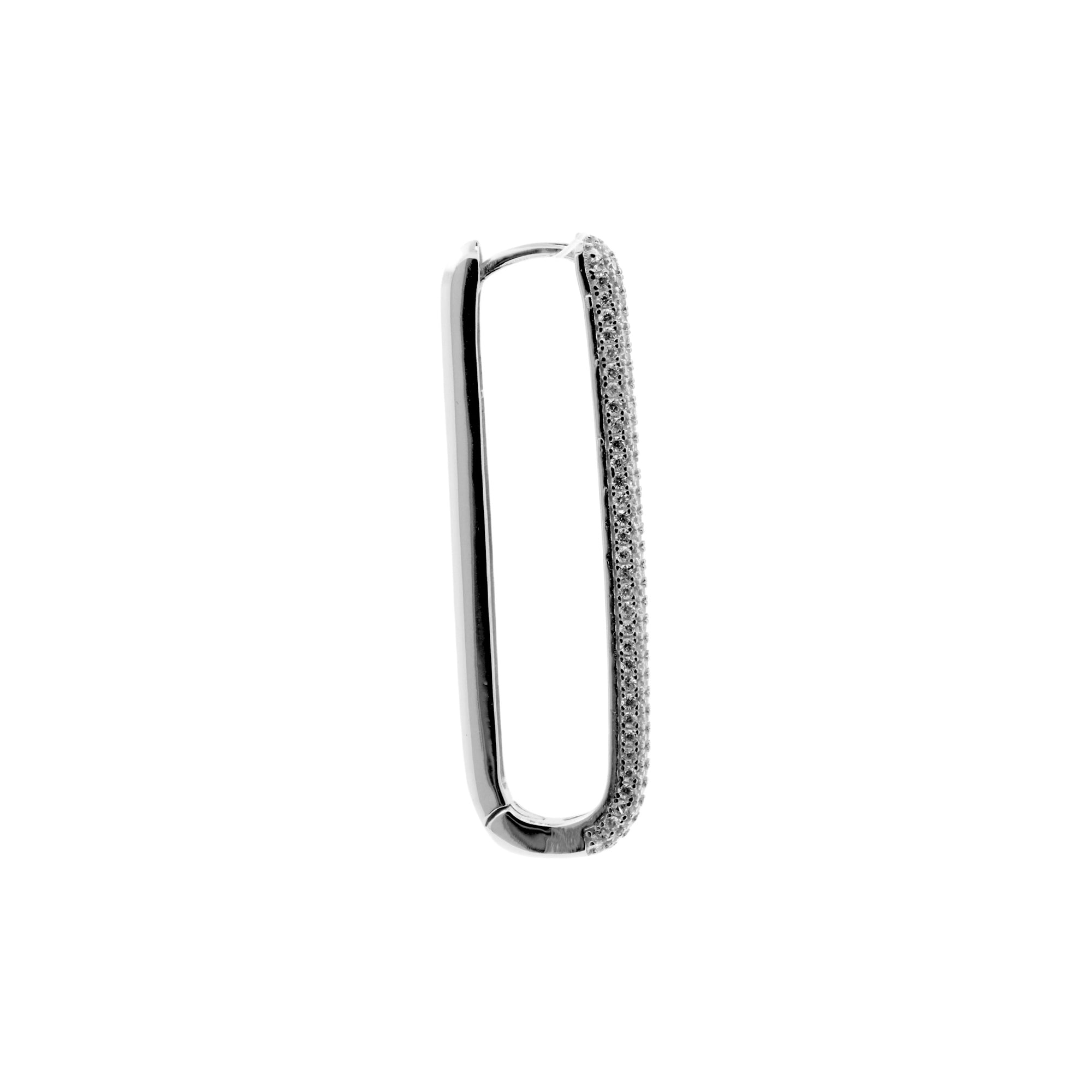 PENDIENTE HOOP RECTANGULAR 40MM PLATA