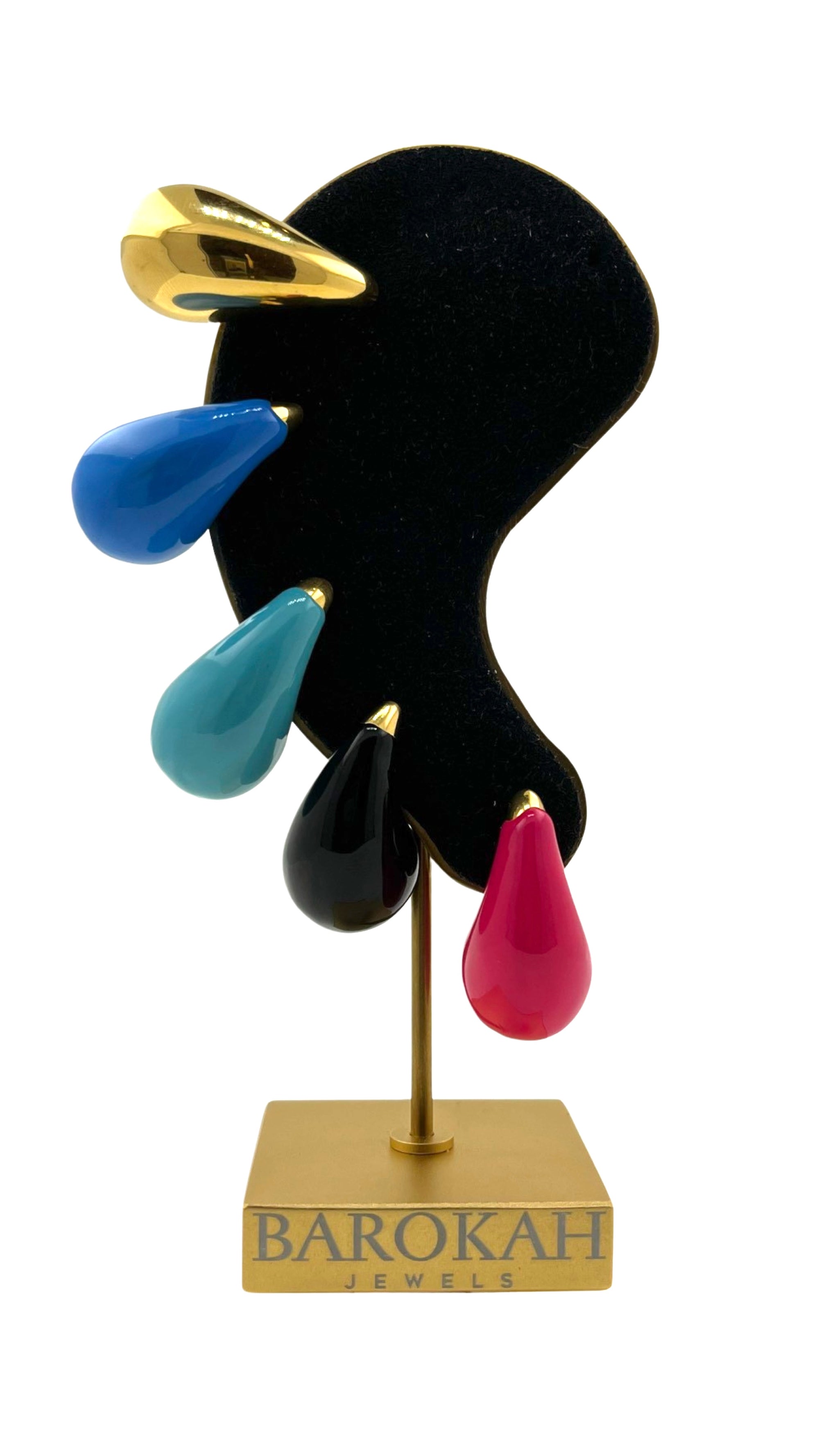 TURQUOISE PEAR EARRING IN STEEL