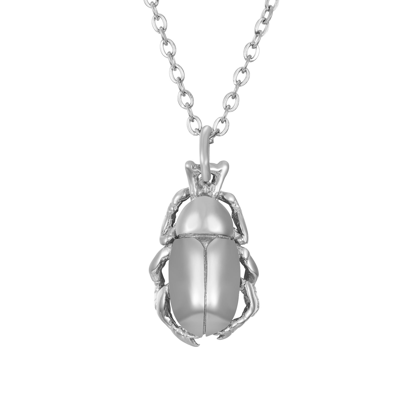 COLLAR BEETLE ACERO PLATA