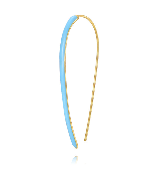 PENDIENTE HORN ORO AZUL