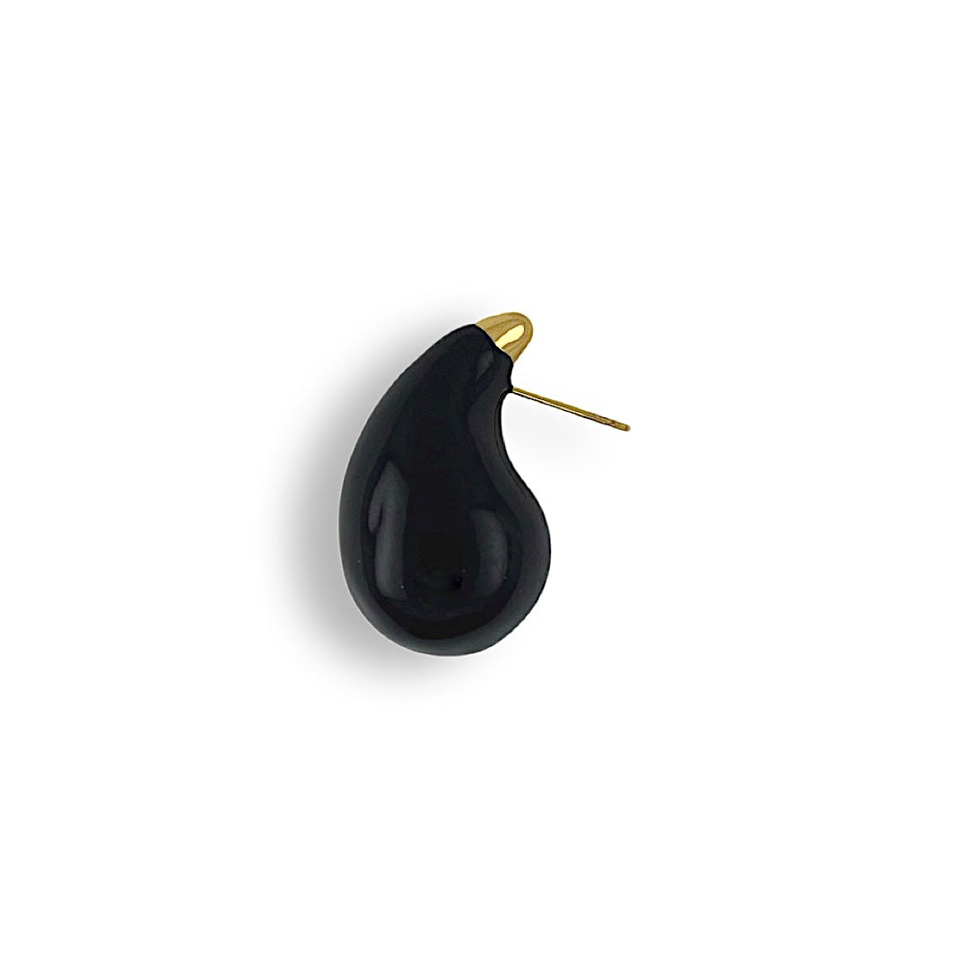 PENDIENTE PERA NEGRO ACERO