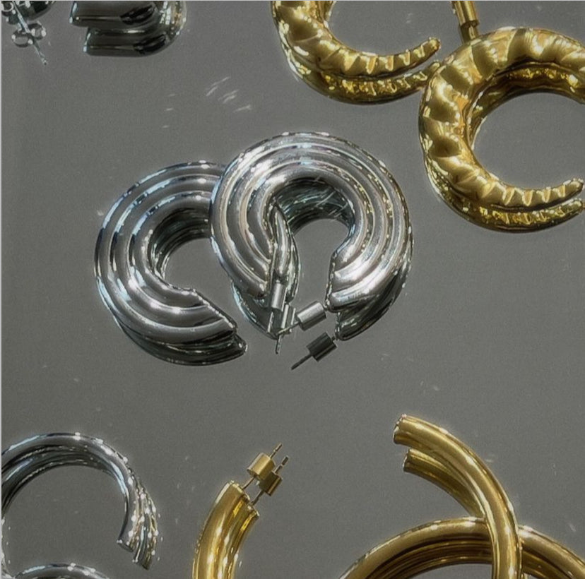 PENDIENTES GEMMA ACERO ORO