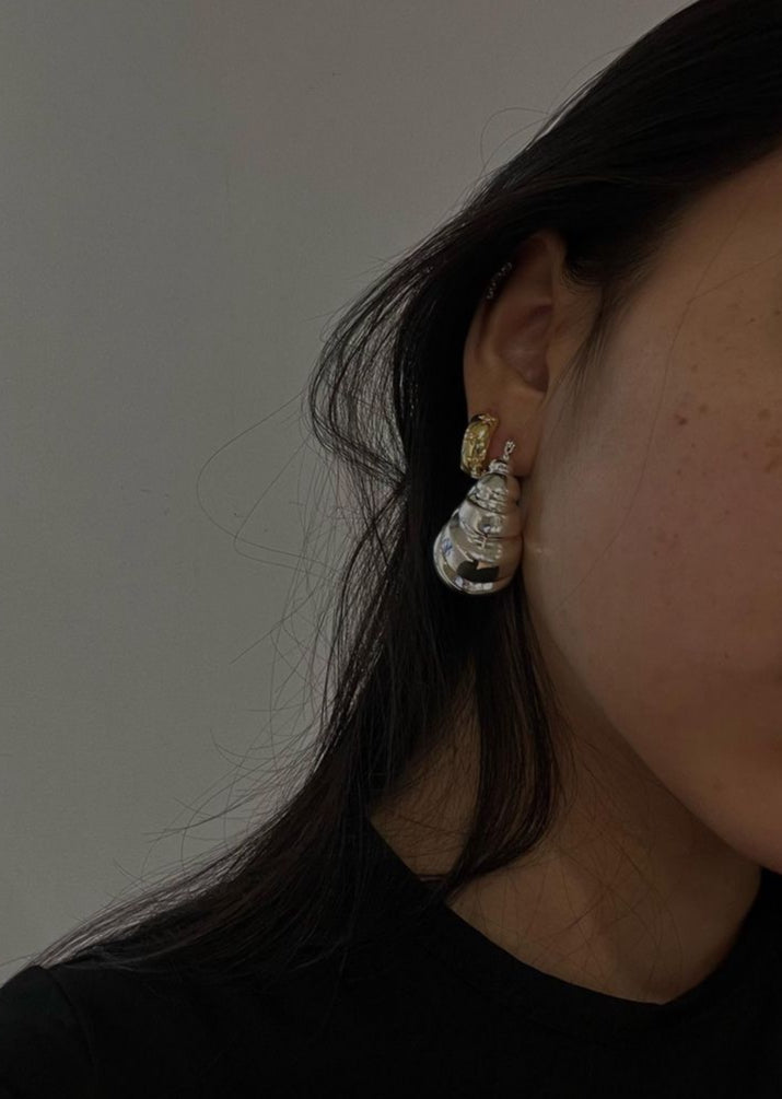 PENDIENTES PARÍS ACERO PLATA