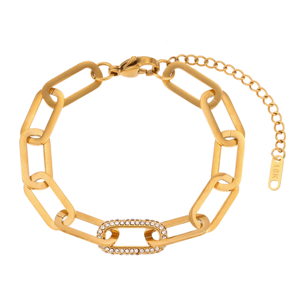 PULSERA PAPERCLIP GLAM ORO