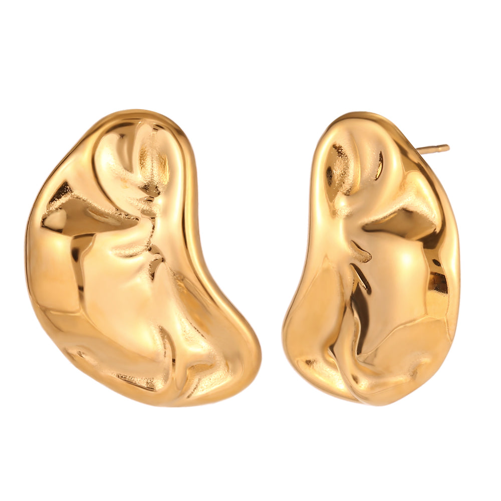 PENDIENTES PEBBLE ACERO ORO