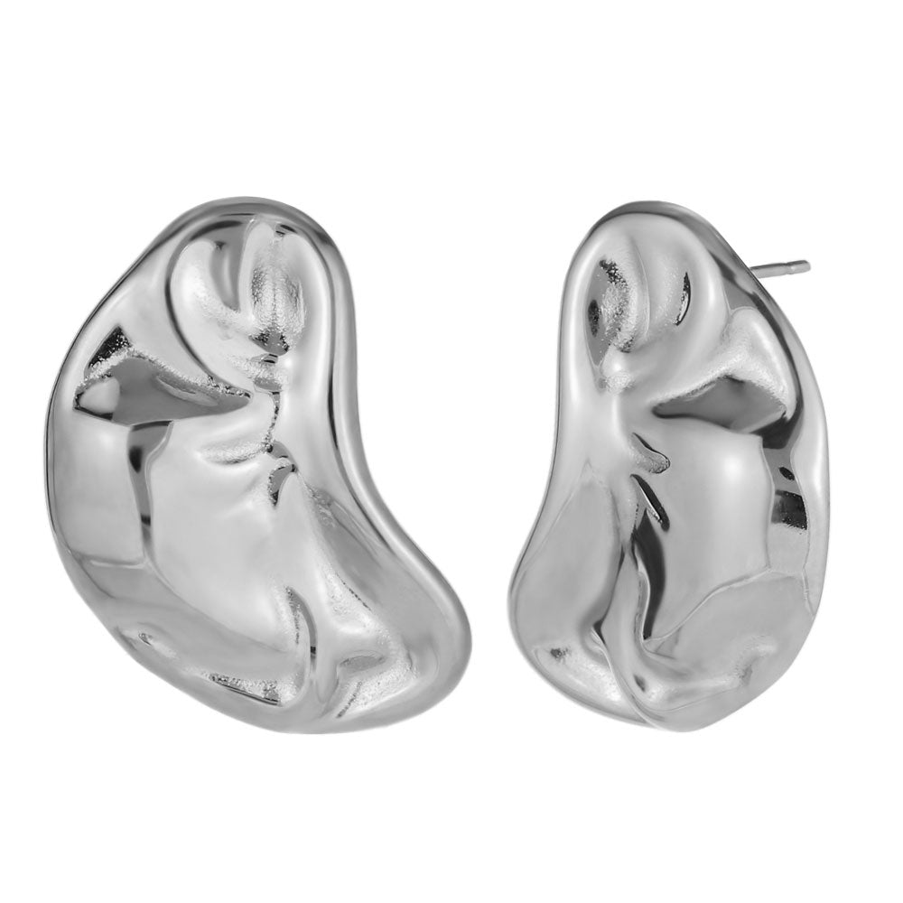 PENDIENTES PEBBLE ACERO PLATA