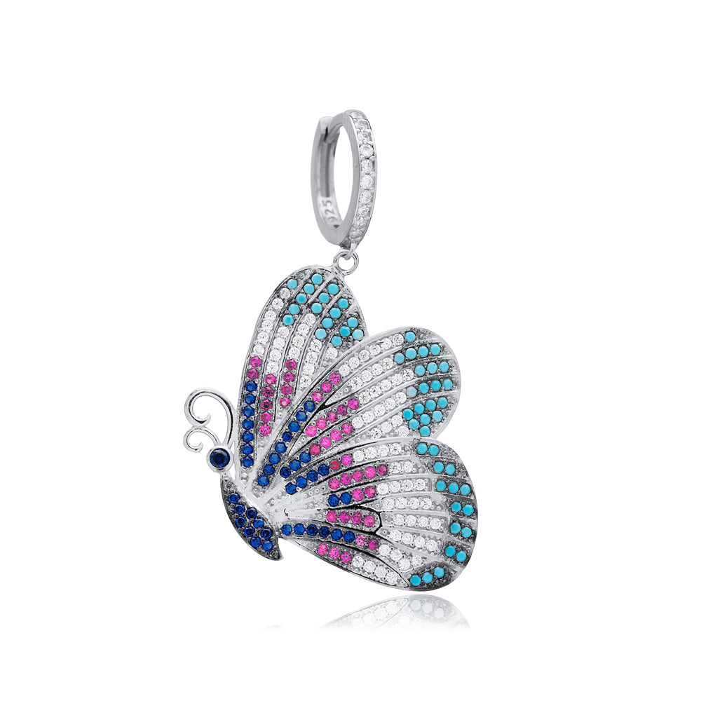 PENDIENTE BUTTERFLY WINGS PLATA