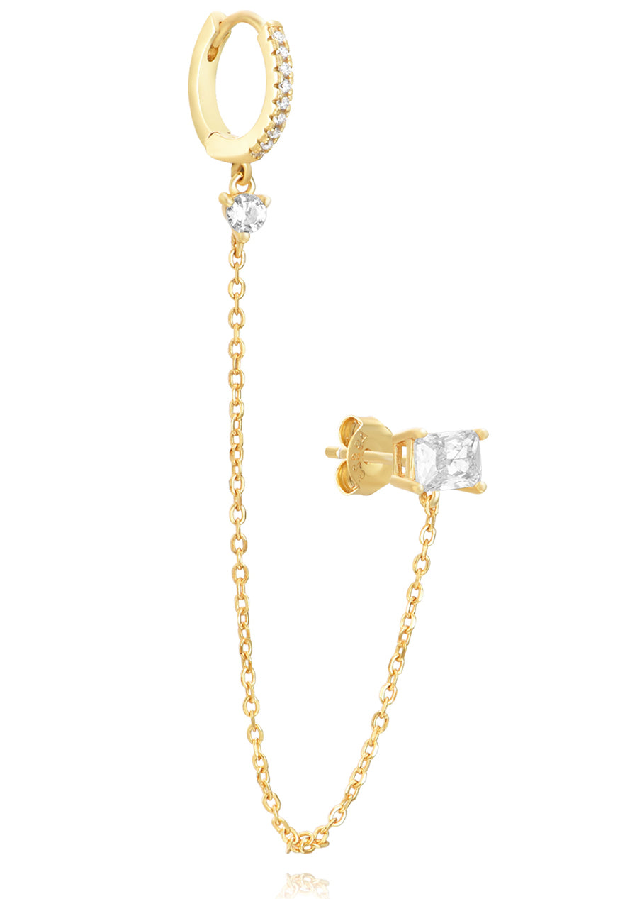 DOBLE PENDIENTE CHAIN DIAMOND ORO