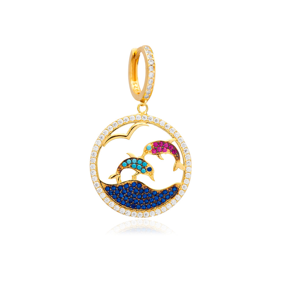 PENDIENTE DOLPHINS ORO