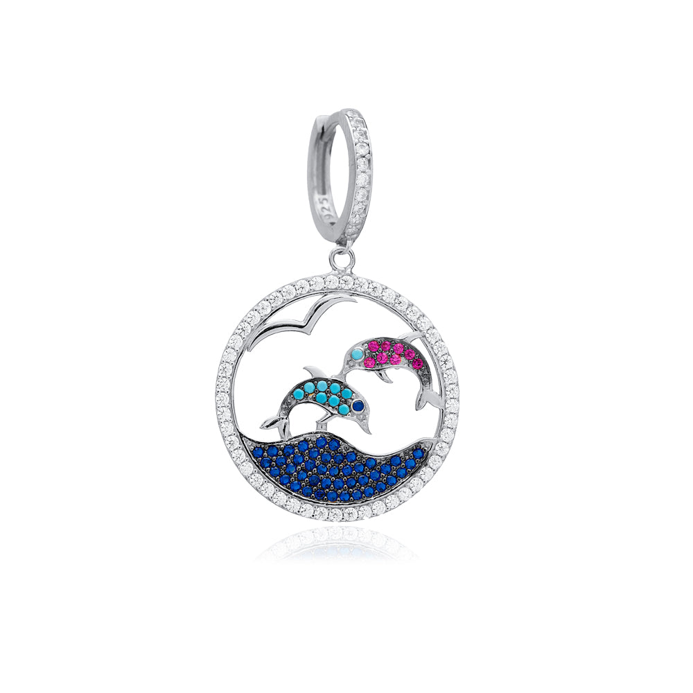 PENDIENTE DOLPHINS PLATA