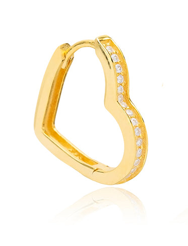 PENDIENTE HOOP CORAZÓN ORO