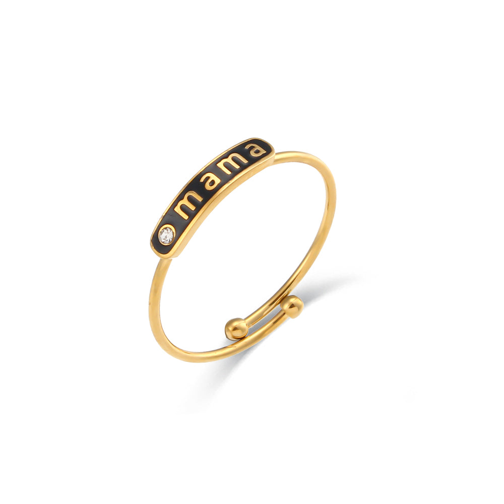 ANILLO MAMÁ ACERO NEGRO