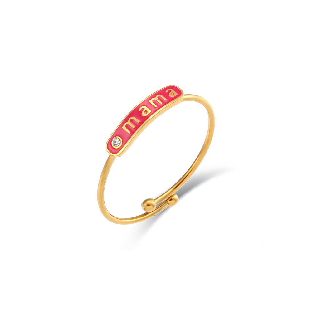 ANILLO MAMÁ ACERO ROJO