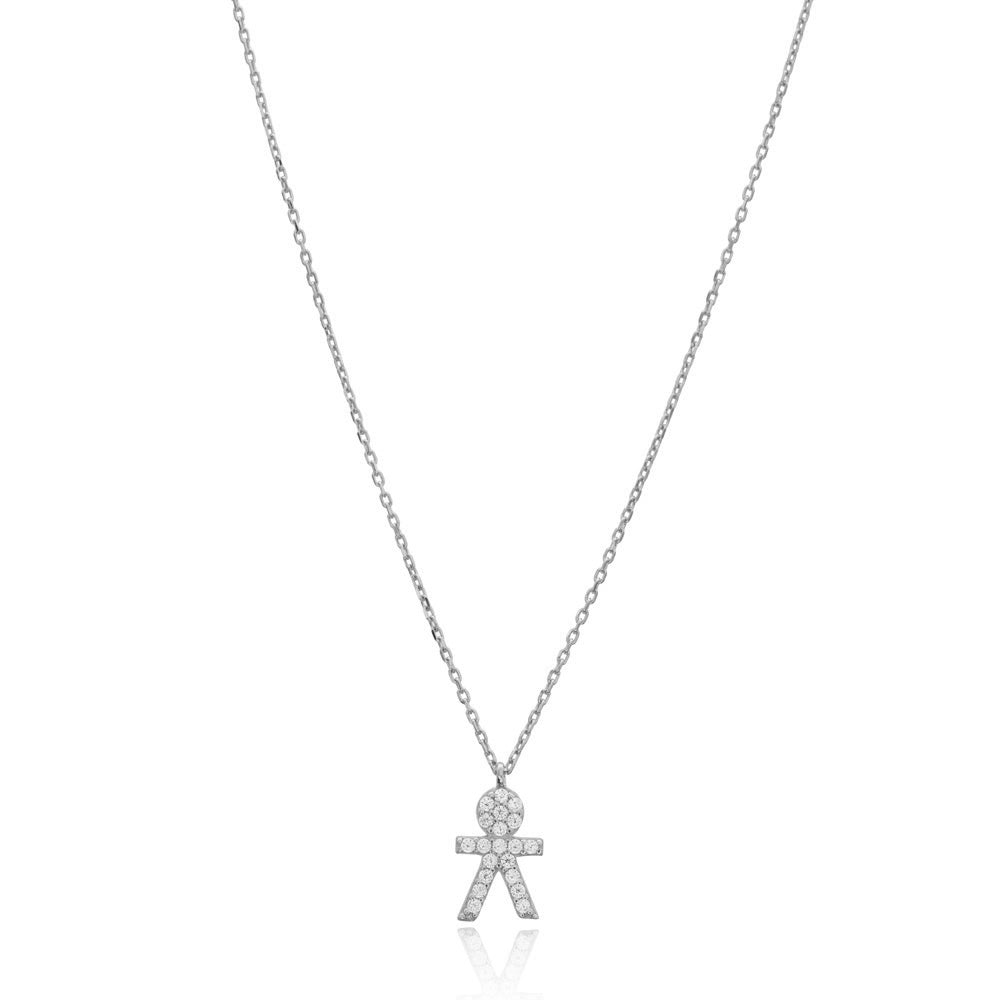 COLLAR MUÑECO PLATA