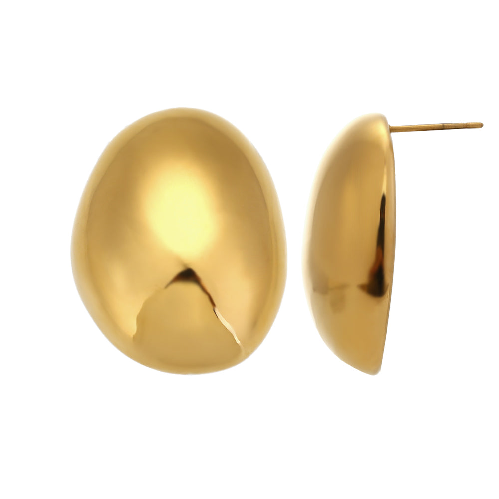 PENDIENTES DOME ACERO ORO