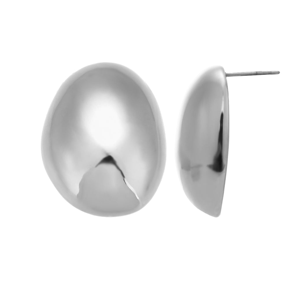 PENDIENTES DOME ACERO PLATA