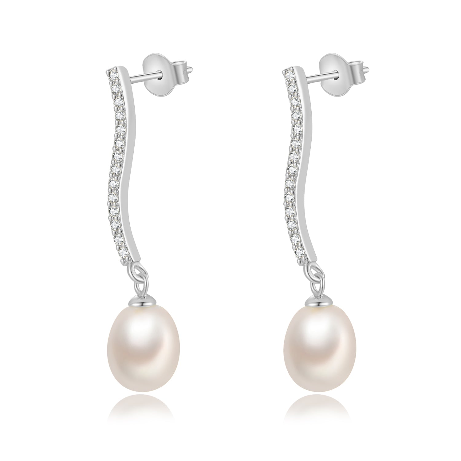 PENDIENTES PERLAS MELLIZAS PLATA