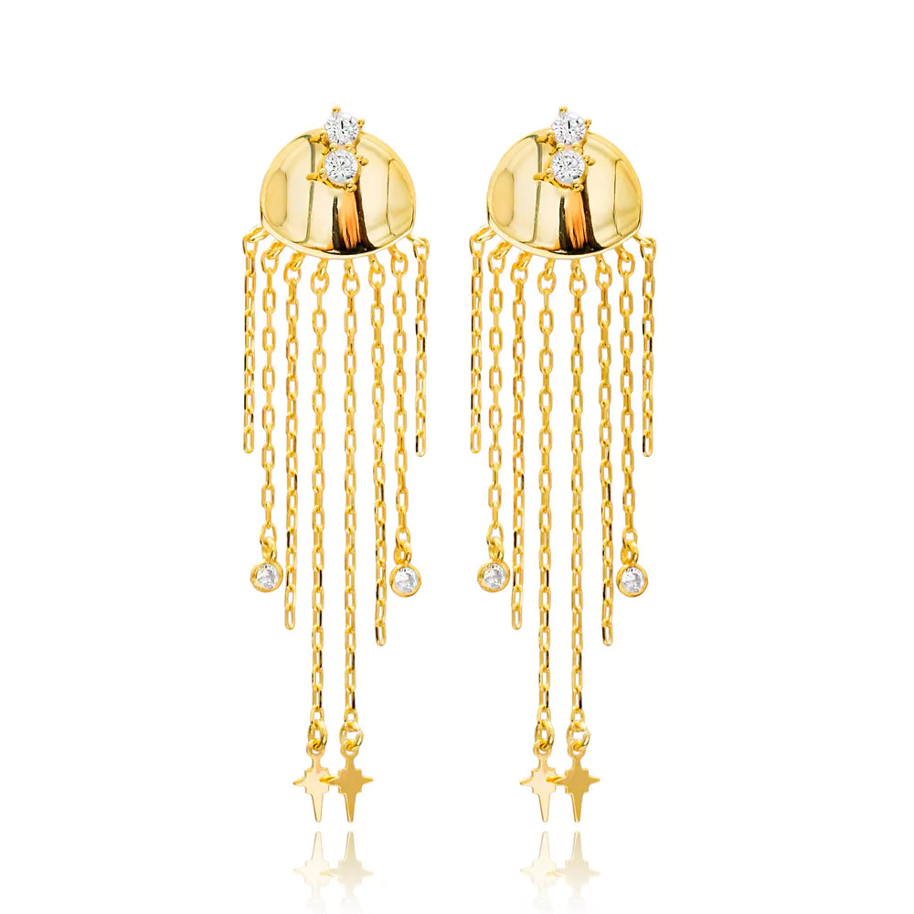 PENDIENTES RAIN ORO