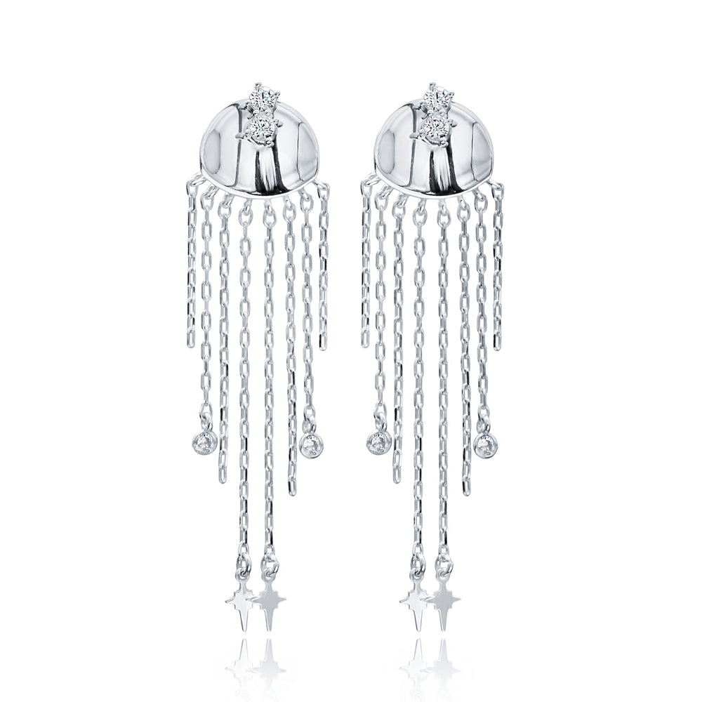 PENDIENTES RAIN PLATA