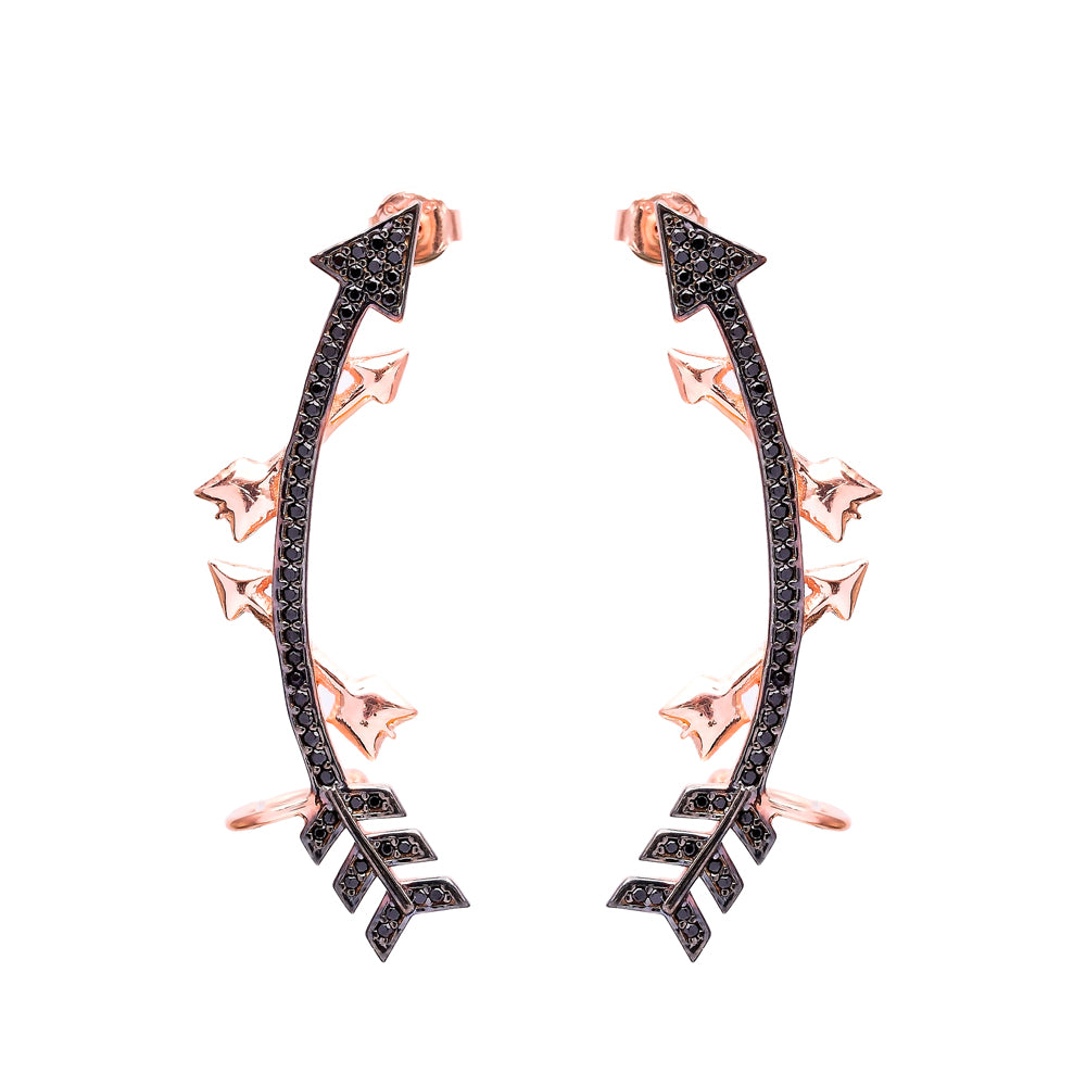 PENDIENTES TREPADORES FOLLOW ORO ROSA