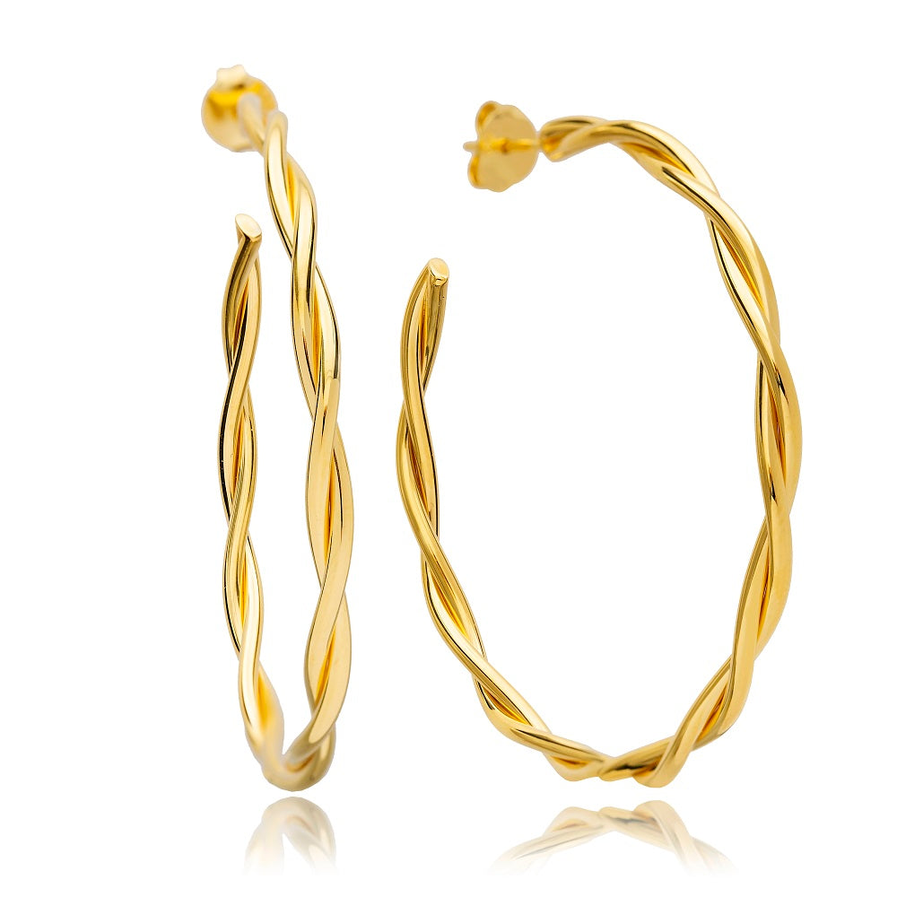 PENDIENTES TWISTED HOOP ORO
