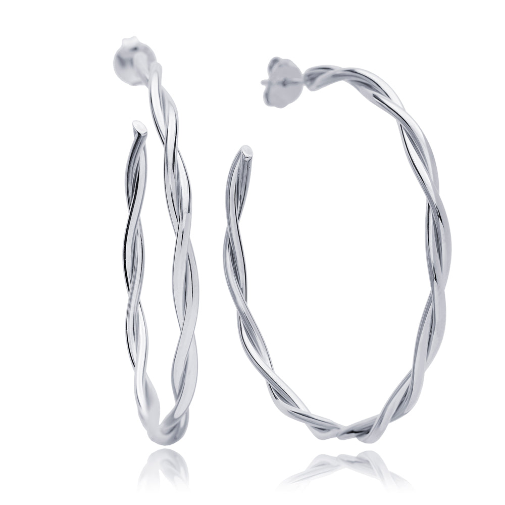 PENDIENTES TWISTED HOOP PLATA