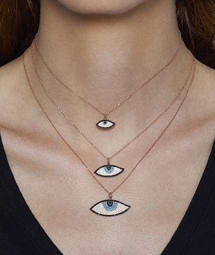 COLGANTE EVIL EYE GRANDE ROSA
