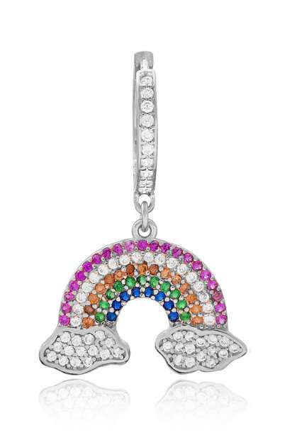 PENDIENTE ARCOIRIS PLATA