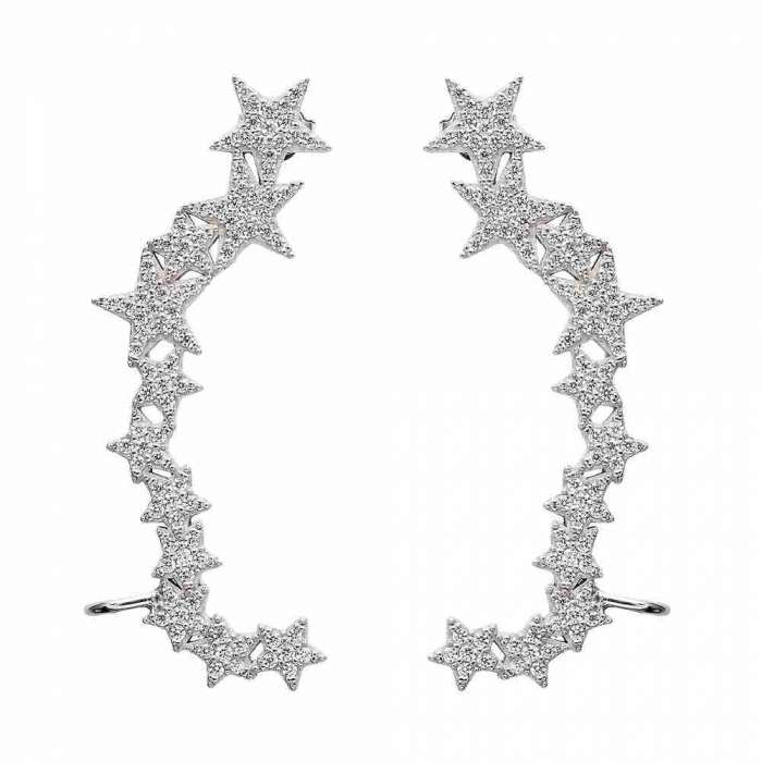 PENDIENTES TREPADORES STARFIELD PLATA