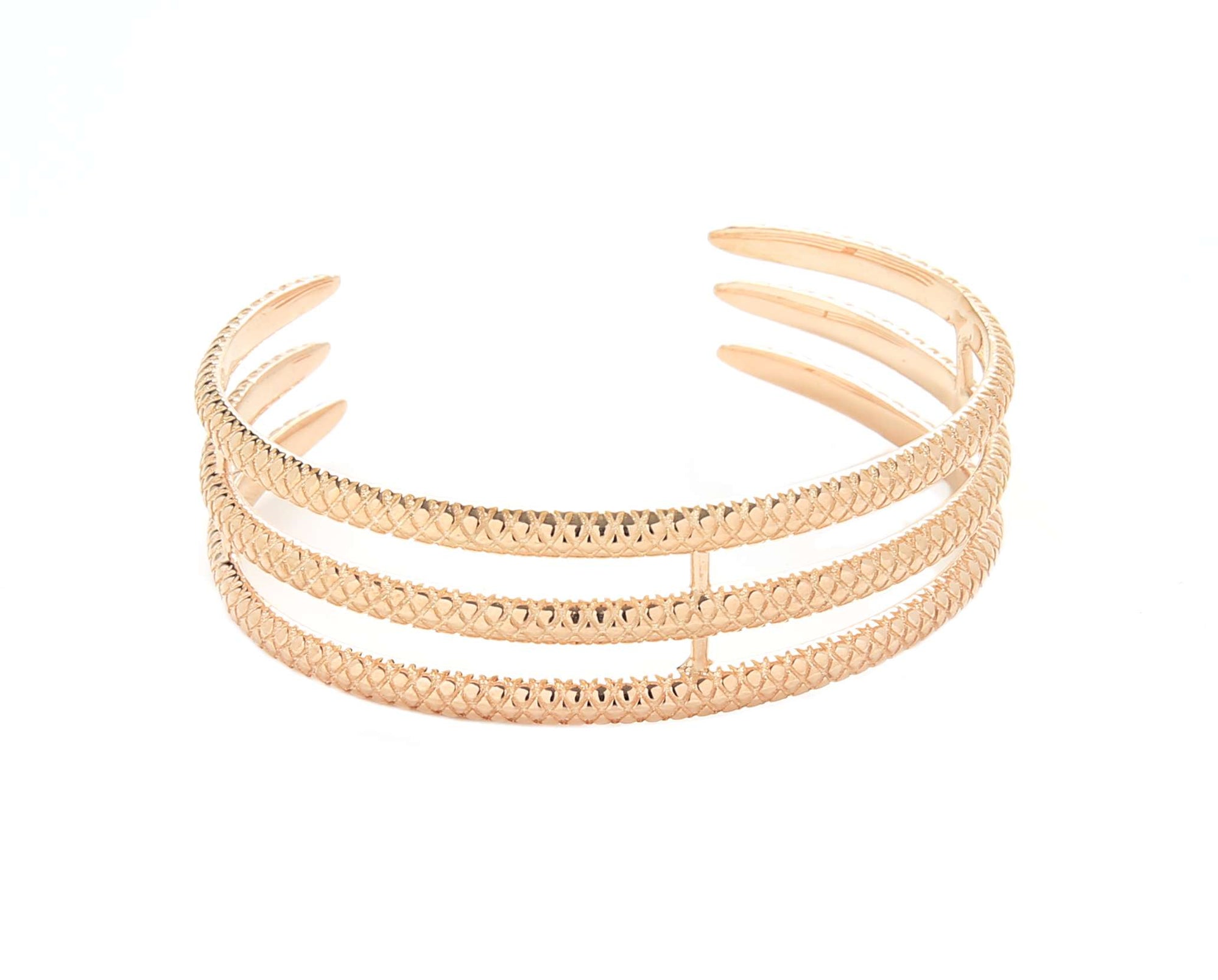 BRAZALETE SERPIENTE TRIPLE ROSA