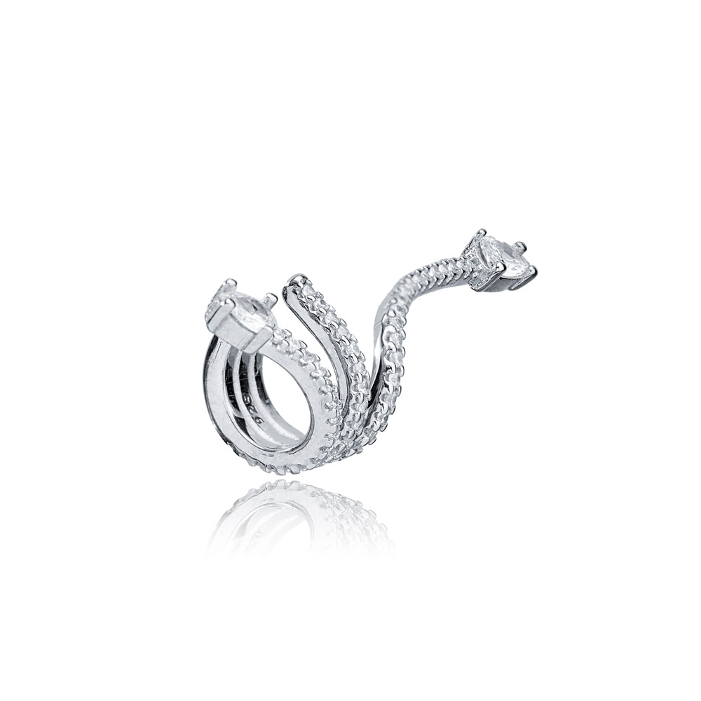 EAR CUFF GLITTER TAIL PLATA