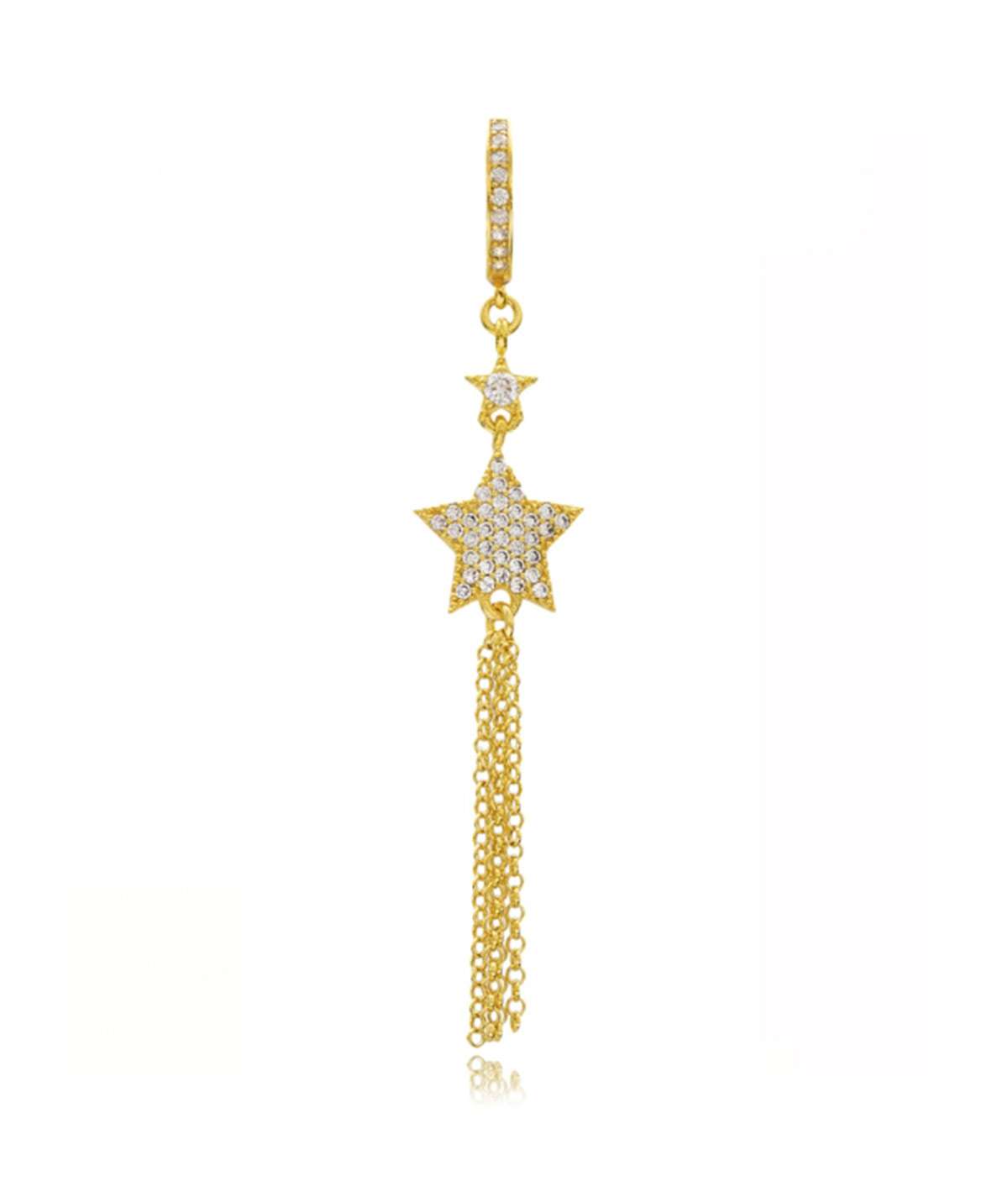 PENDIENTE CHAIN STAR ORO