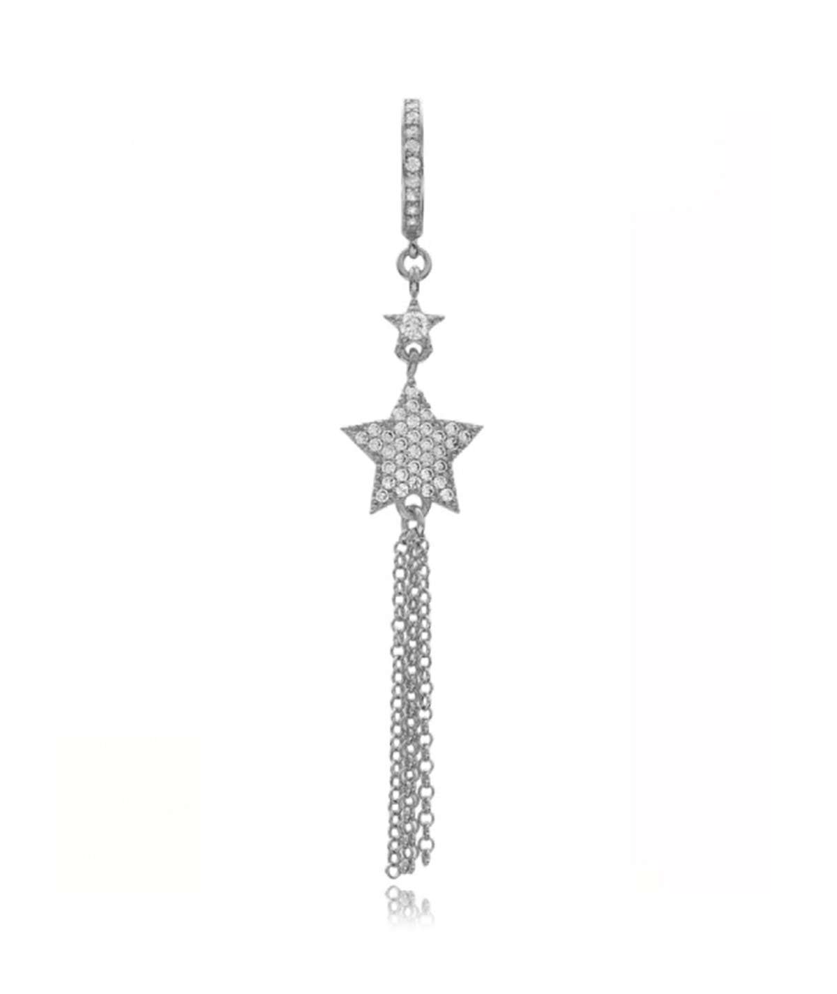 PENDIENTE CHAIN STAR PLATA