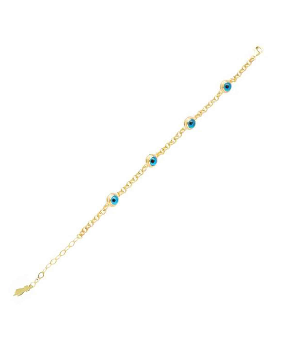 PULSERA CADENA EVIL EYES ORO