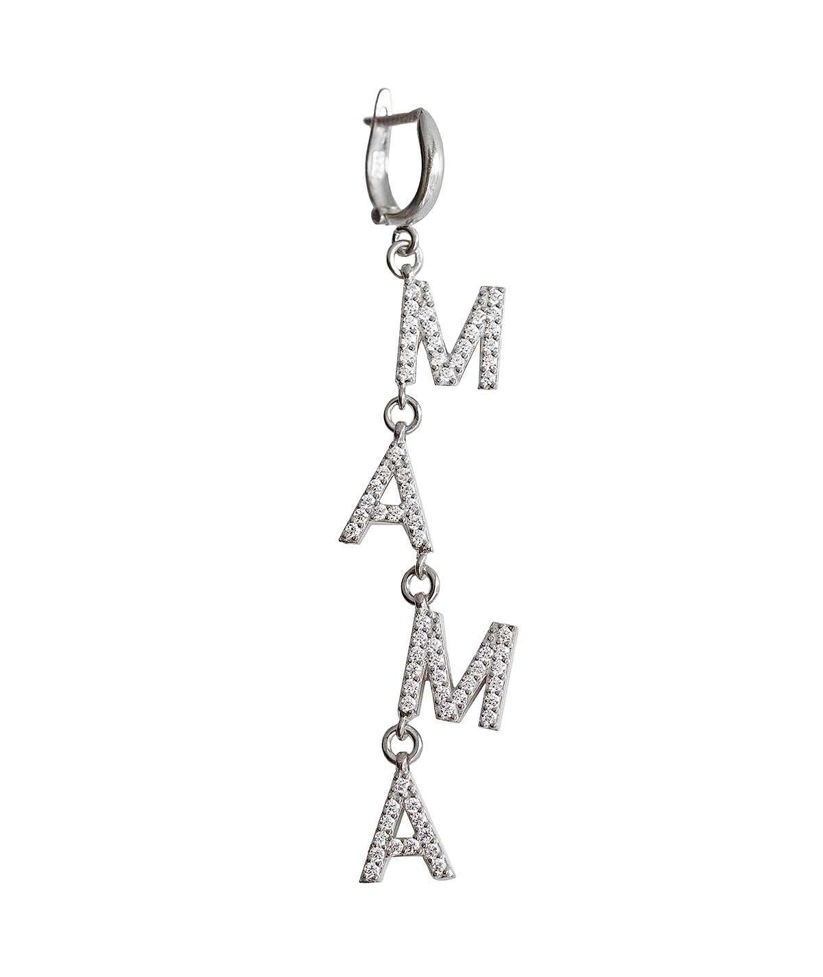PENDIENTE LETRAS MAMA PLATA