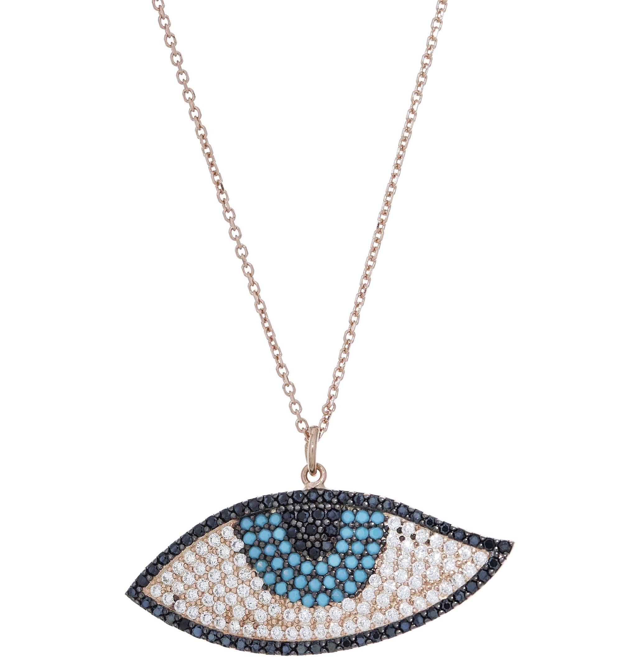 COLGANTE EVIL EYE GRANDE ROSA